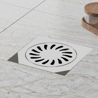 Душевой трап Paini 381E с решёткой Sun 15см хром глянец